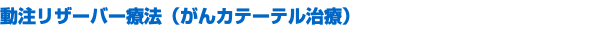 動注リザーバー療法（がんカテーテル治療）